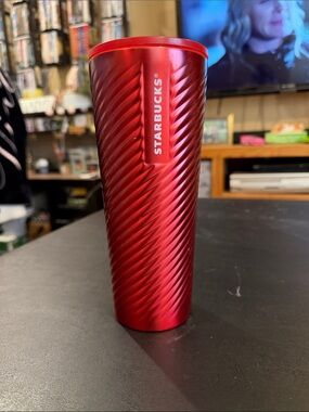 Starbucks Metallic Red Twisted Tumbler